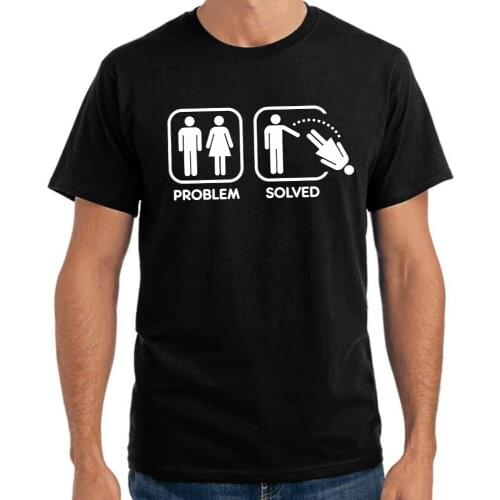 2019 New Fashion Men Print Casual T Shirt Men Brand Problem Solved Mann Frau Symbol Trennung Party 3D Printed t-shirts