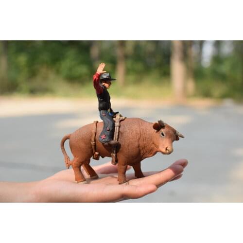 Pvc figure model toy bull +cowboy