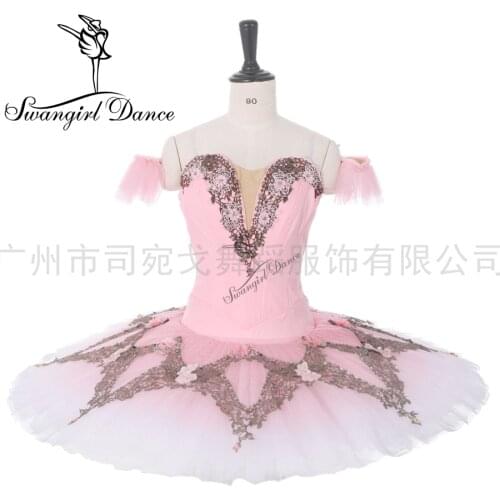 La sylphide pink professional tutu for girls professional pancake tutu stage costume for competiton BT9282