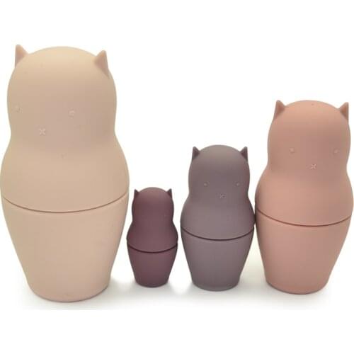 Silicone Matryoshka Toy Baby Intellectual Development Doll Educational Toy Food Grade Silicone Teether DIY Gift for Kid