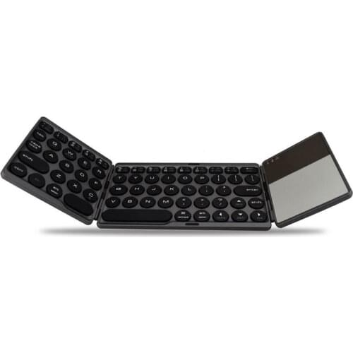 Mini Folding Keyboard with Trackpad for PC Mac Laptop Tablet Android Phone Bluetooth Foldable Wireless Keypad with Touchpad