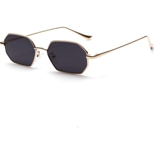 Sunglasses Wholesale Vintage Style Transparent Copper Metal Square Shape Small Sunglasses AS108