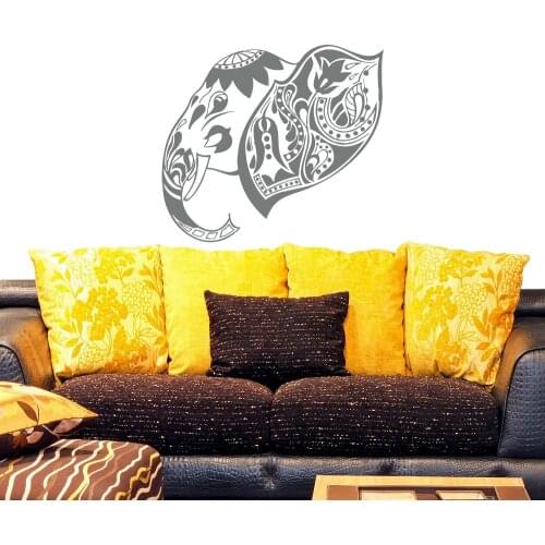 Special Hidu Ganesha Wall Decal Bohemian Elephant Head Living Room Vinyl Interior Removable Wall Stickers Religion Art DIY W-453