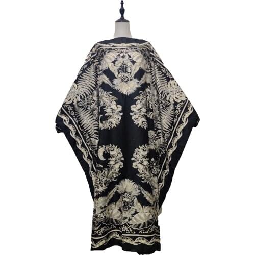 Middle East 2021 Golden Floral Bohemian Batwing Sleeve BouBou Dresses For Lady Dashiki African Dresses For Women kaftan