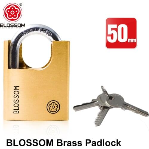 BLOSSOM 50mm Heavy Duty Solid Brass Padlock Warehouse door carriage door Shackle Padlocks with 3 Keys