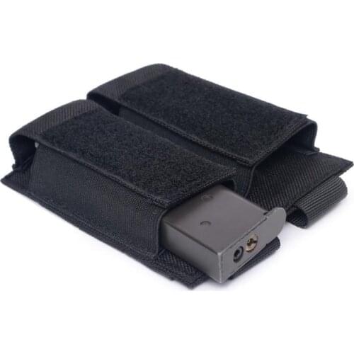 Tactical Pistol Double Magazine Pouch Molle Clip Military Flashlight Holder Airsoft Ammo Mag Holster EDC Hunting Waist Belt Bag