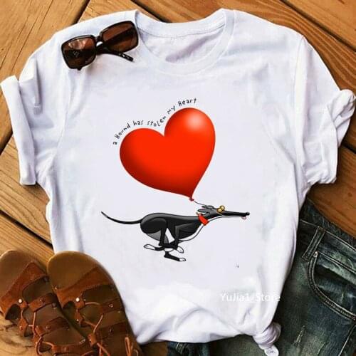 Funny t shirts women white black greyhound animal printed t-shirt femme dog lovers white tshirt female tumblr tops tee