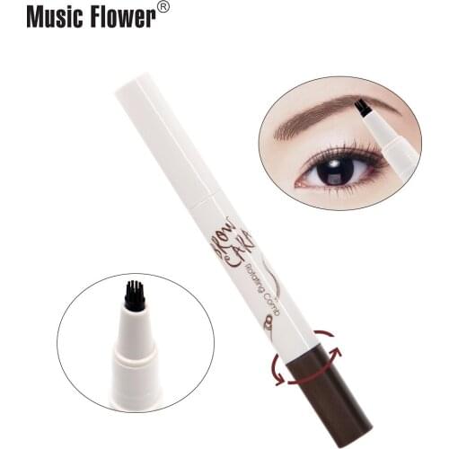 1 PCS 10 Forks Tip Eyebrow Ink Pen Microblading Eyebrow Tattoo Pen Water-proof and Sweat-proof Long-lasting Eyebrow Cream