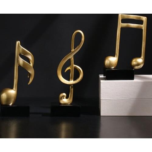 3pcs Creativity Modern Resin Notation Music Note Craft Luxury Gift Home Office Bedroom Kids Room Decoration Accessories
