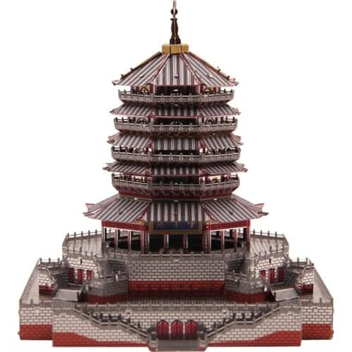 3D Metal Puzzle Model Building Toys Chinese Leifeng Pagoda Statue Home Decor
