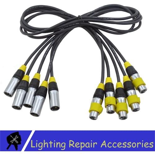 5Pcs/lot Waterproof 3Pin DMX Signal Line Connection Shielded XLR Male To Female For 18x12w Waterproof Par Light DMX Cable