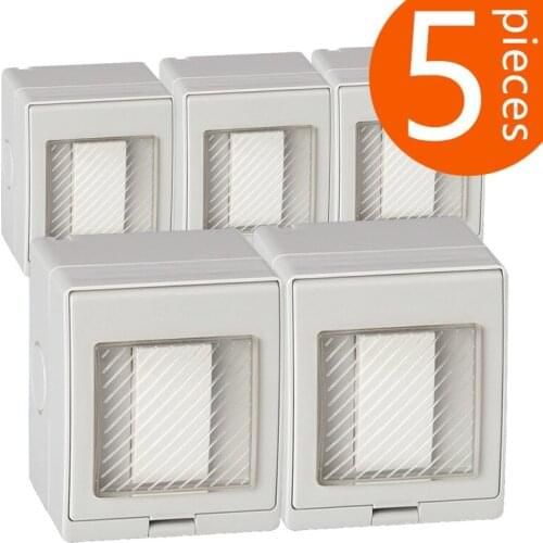 5 pieces Waterproof grade IP55 room outdoor wall switch 1 bit an open control to install a splash water IP55-01