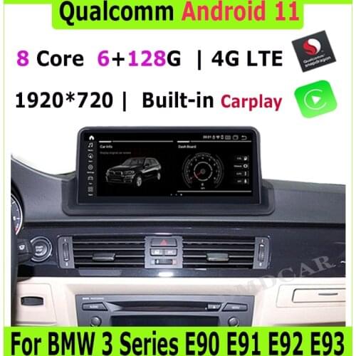 10.25" Qualcomm CPU Android 10.0 Car Multimedia Player GPS Radio for BMW 3 Series E90 E91 E92 E93 with BT Wi-Fi 4G iDrive Knob