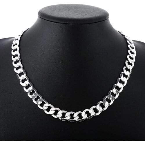 Special offer 925 Sterling Silver necklace for men classic 12MM chain 18-30 inches fine Fashion brand jewelry party wedding gift
