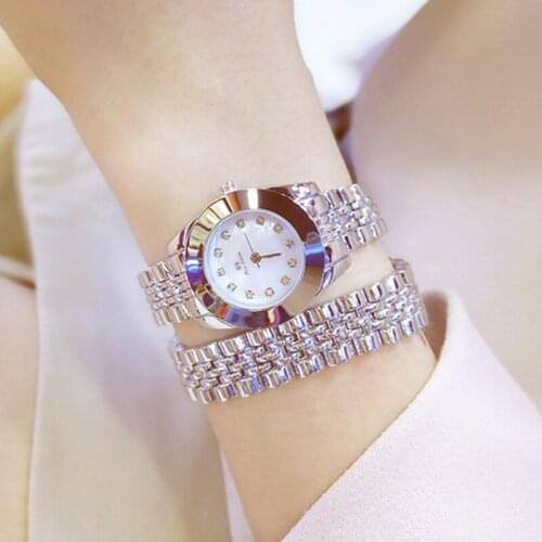 Bs Watches for Women Snake-shaped Full Diamond Female Quartz Watch Fashion Watches Women Luxury Rose Gold Wristwatches Reloj