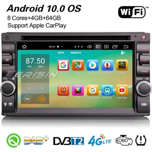 Erisin 8136 Octa-Core Universal Android 10.0 CarPlay Car Stereo DAB+ Navi DVR WiFi DVB-T2 BT OBD2 DSP GPS For Nissan Double 2Din