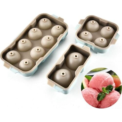 Ice Balls Maker Round Sphere Tray Mold Cube Ball Silicone Ice Cube Mould Drop Shipping Diy Ice Cream Makers 3pcs/lot