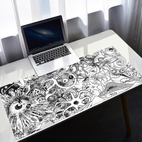 Junji Ito Tees Horror Unique Desktop Mat Gamer Accessories Mousepad Large Speed Computer Keyboard Mouse Pad Pc Gamers Playmat