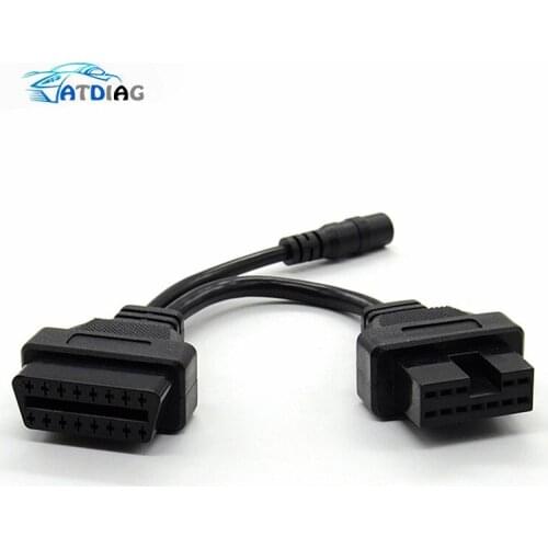 A Quality OBD Cable For Mitsubishi 12 Pin To 16 Pin Male To Female OBD2 Extension Connector Cable Diagnostic Tool