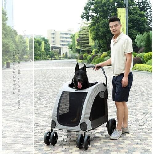 Pet Strollers For Dog Cat Puppy Outdoor Carrying For Disabled Dogs Lifting Collapsible Trolley Carrier Case With 6 Rolling Wheel