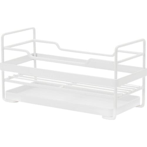 Kitchen Desktop Storage Rack Sponge Holder Countertop Sink Caddy Organizer Bathroom Sink Tray Removable Drain Pan