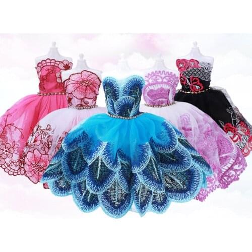 30CM Girl Doll Dress Up Accessories Clothes Wedding Violet Peacock Princess Dress Set Car BJD Doll Girl Toy Clothing Accessories