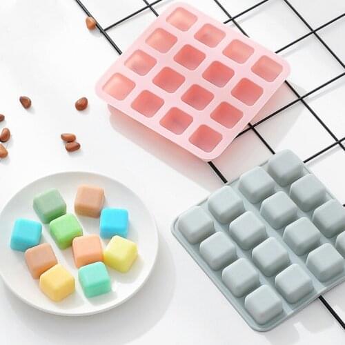 16 holes Square Silicone Ice Mold DIY Cookies Soap Chocolate Cake Mold Ice Cube Tray Ice Cream Maker