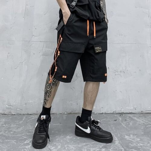 Streetwear Men Cargo Shorts Fashion Mens Bermuda Shorts 2020 Hip Hop Casual Shorts Male Summer Loose Short Pants Dropshipping