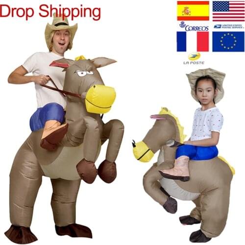 Inflatable Horse Cowboy Cosplay Costumes For Women Blowup Halloween Anime Inflatable Costume Mascot Party Costume For Children