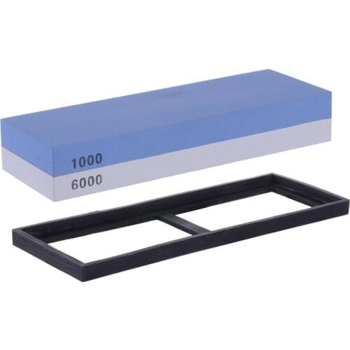 Professional Grade 2-IN-1 1000/6000 Grit Whetstone 2-sided Corundum Coarse Sharpening Fine Knife Sharpening Stones With Honing-R