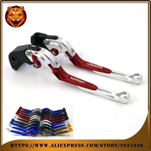 Adjustable Folding Extendable Brake Clutch Lever For MV AGUSTA F3 675 800AGO 800/AGO 2013 2012 2014 LOGO Motorcycle red+black