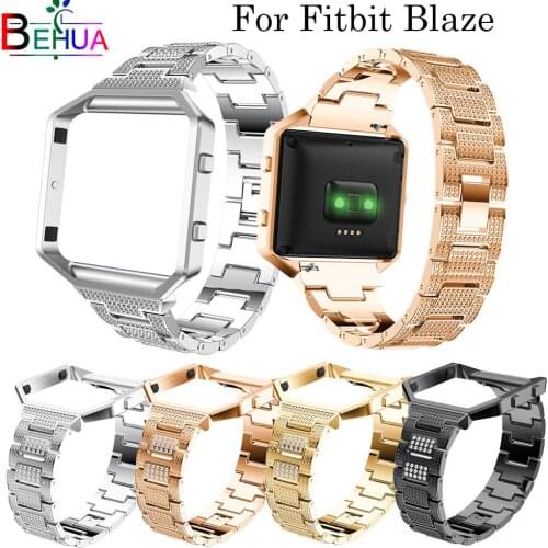 Luxury Stainless steel alloy wrist band with case frame for Fitbit Blaze replacement smart watch strap for Fitbit Blaze bracelet