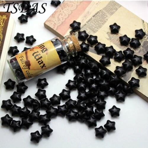 Luxury Retro Sealing Wax Granule Bottled Black Star Granules Free Shipping