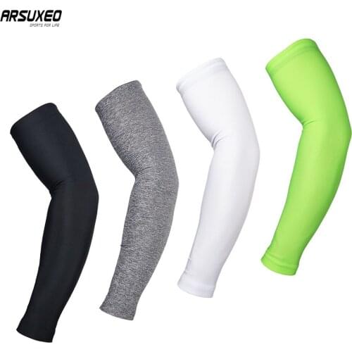 ARSUXEO 2pairs Arm Sleeve Warmers Sun Protection Arm Cooling Cuffs UV Protection Sleeves Breathable Quick Dry Running Cycling