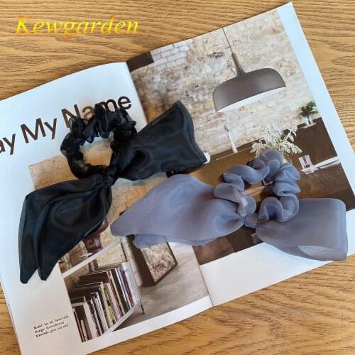 Kewgarden Girls with large bow hair ring childrens simple rope hair accessories 5pcs