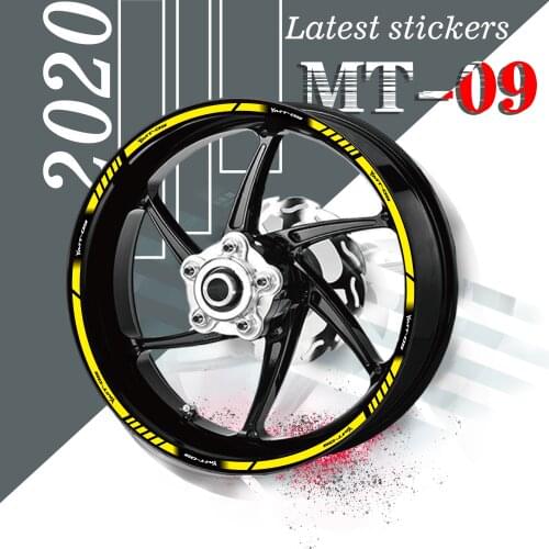 Motorcycle reflective wheel sticker Moto Tire rim decoration protection decal rim sticker For YAMAHA MT-09 MT09 mt09