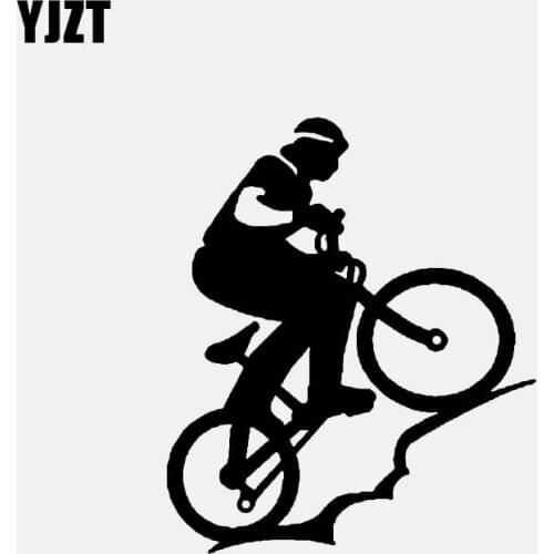 YJZT 11.3*13.4CM Trail Run Cyclist Decor Car Modelling Sticker Accessories Silhouette Vinyl C12-1574