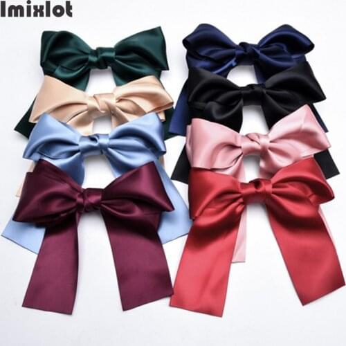 Fashion Ribbon Hairgrips Big Large Bow Hairpin For Women Girls Satin Trendy Ladies Hair Clip New Cute Barrette Hair Accessories