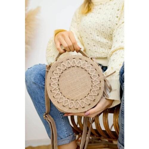 Womens Braided Straw Shoulder Bag - Mini PU Leather Ladies Shoulder Bags Chain Womans Crossbody Bag Fashion