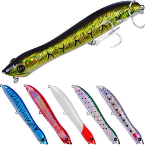 1pcs/lot Fishing Hard Lure Floating Snake Head Popper Fishing Wobblers 125mm 19g Topwater For Seabass Pike Model fishing tackle