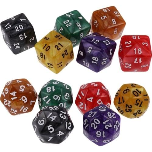 12Pc D30 D24 Polyhedral Dice Acrylic for Party Board Game Toy