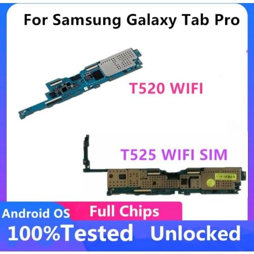 16GB Motherboard For Samsung Galaxy Tab Pro T520 T525 WiFi / SIM Main Logic Board Original Unlocked Android OS Full Chips