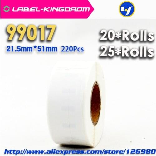 20/25 Rolls Dymo Compatible 99017 Label 21.5mm*51mm 220Pcs/Roll Compatible for LabelWriter 400 450 450Turbo Printet