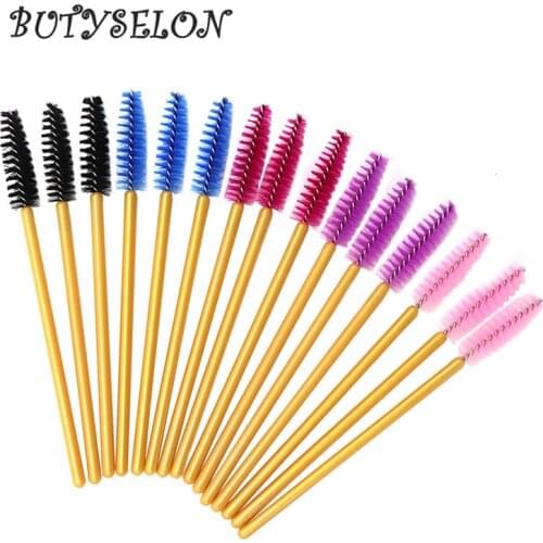 200pcs Handle Disposable Eyelash Brushes Eyelash Extension Mascara Wands Applicator Wand Eyes Brushes makeup tools