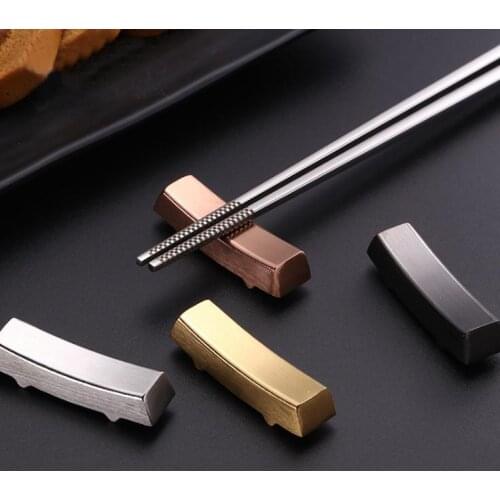 4 color Chinese Chopstick Rest Traditional Irregular Square 304 Stainless Steel Chopsticks Holder Rack Frame Kitchen Tool SN415