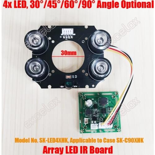 4x LED Array IR 20-50M 42mil PCB Board Size 90 Infrared Night Vision 850nm for CCTV Security Waterproof Bullet Camera Case