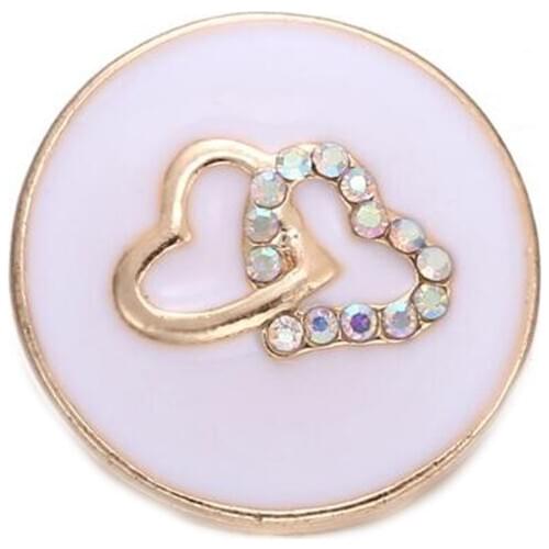 5pcs/lot New Snap Button Jewelry Rose Gold Rhinestone Love Flower 18mm Snap Buttons Fit Snap Bracelet Necklace Button Charms