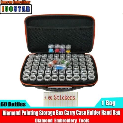 Diamond embroidery diamond painting tool 60 Slots Adjustable Plastic Storage Carry Bag Holder Storage Handbag 60 Container box