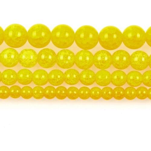 Natural Stone Beads Yellow Burst Flower Stone Round Loose Beads for Jewelry Making Needlework DIY Bracelet Strand 4-12 MM