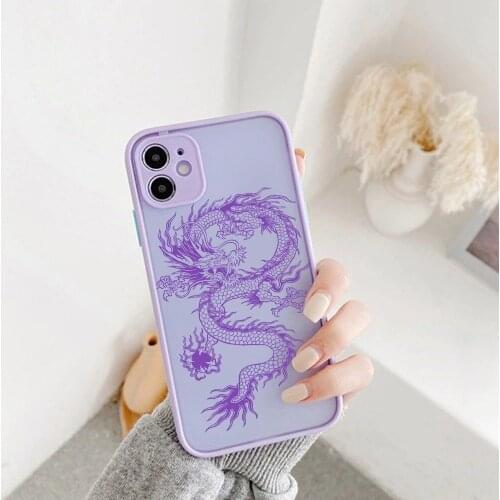 Dragon Phone Case for IPhone X XR XS 11 12 Pro Max Case Transparent Fundas Iphone Fashion Animal New Covers Matte Bag Gifts